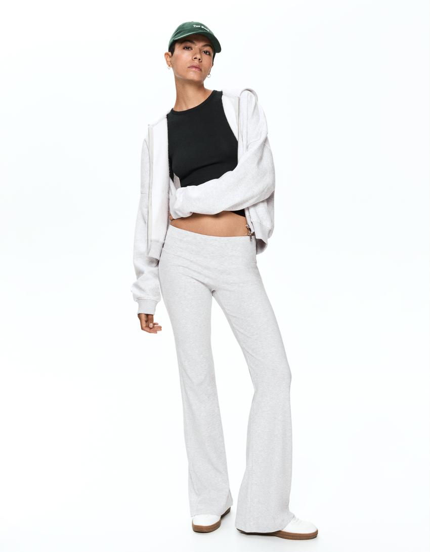 Pantalón flare-Gris-0