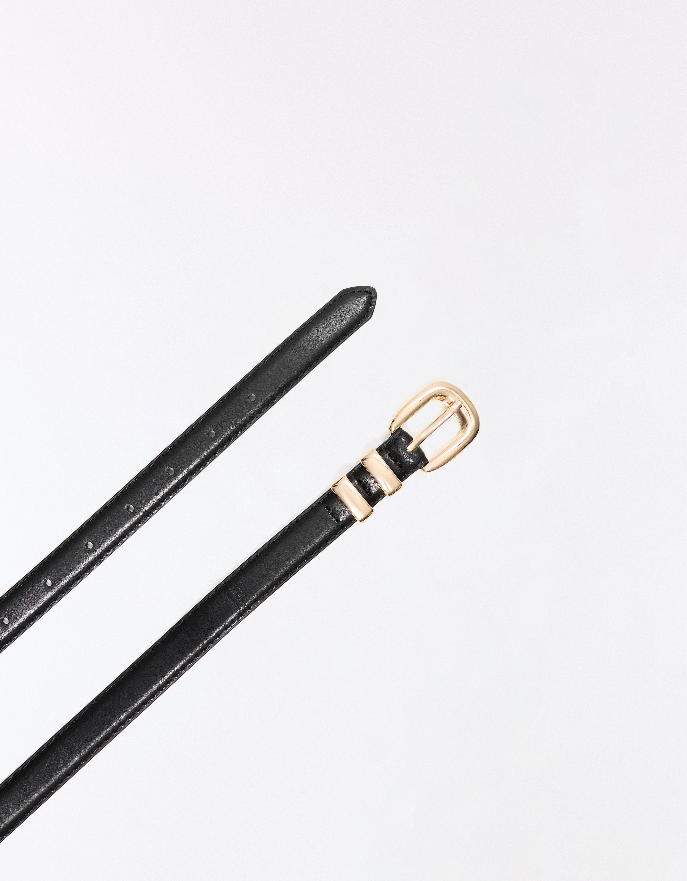 Thin belt with buckle — Black