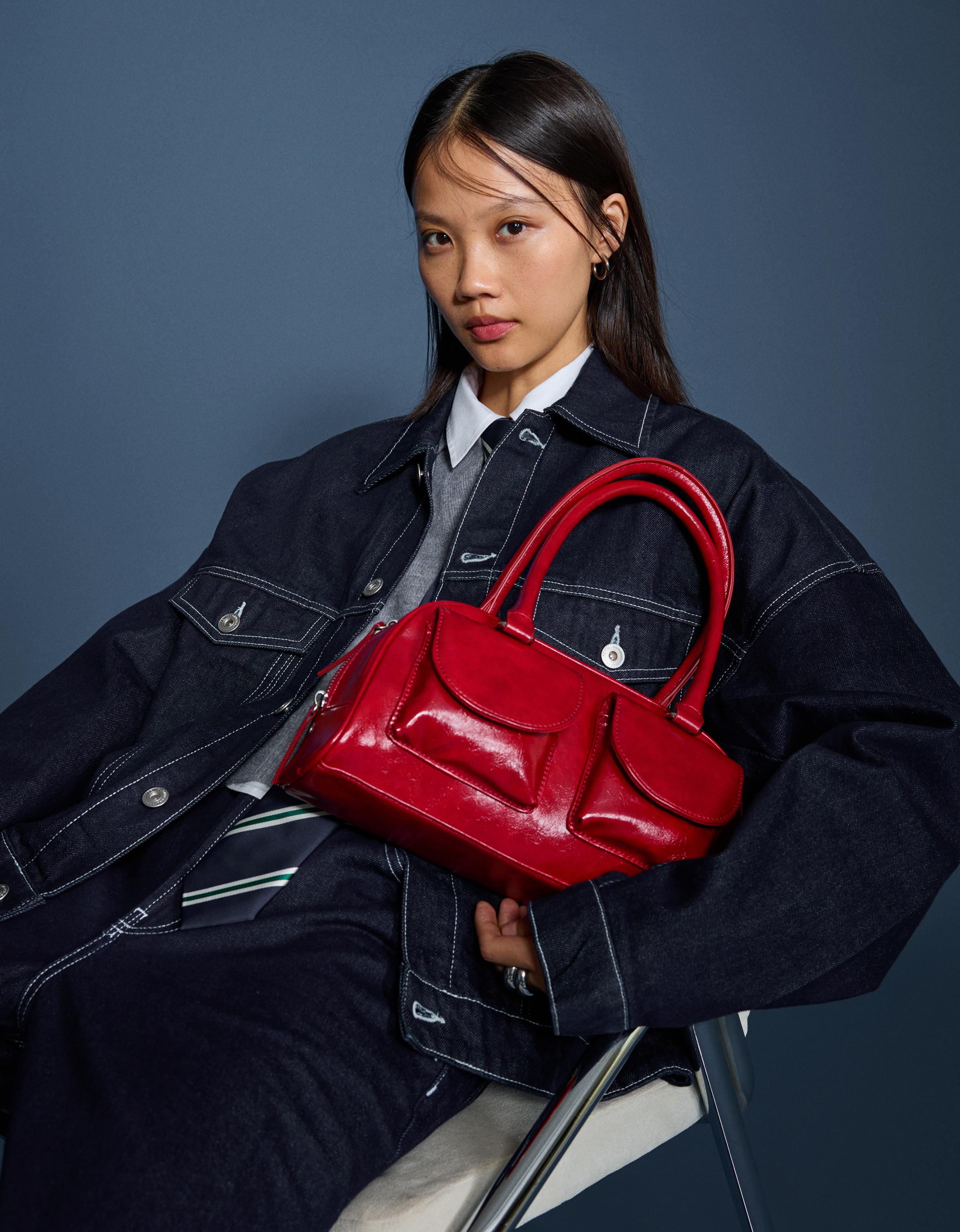 Bershka Bowlingtasche Damen Rot