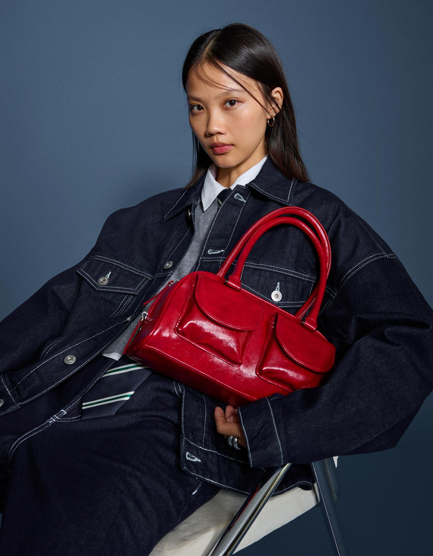 Bershka torba typu bowling czerwony