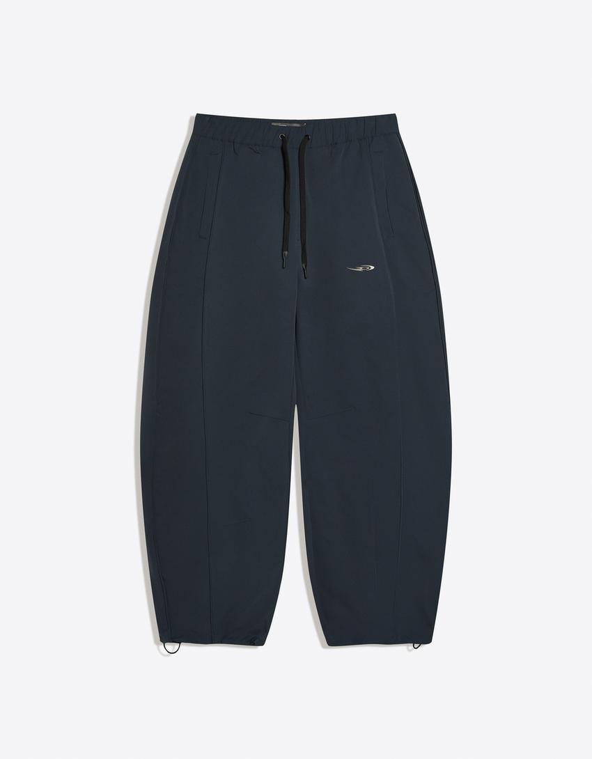 Calça barrel técnica OUT OF CORE-Azul-escuro