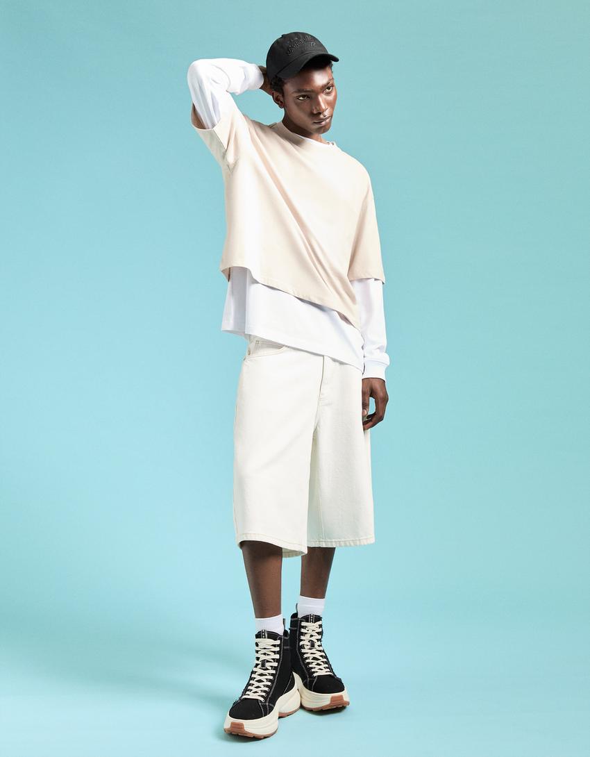 Sapatilhas abotinadas sola chunky-Preto-1