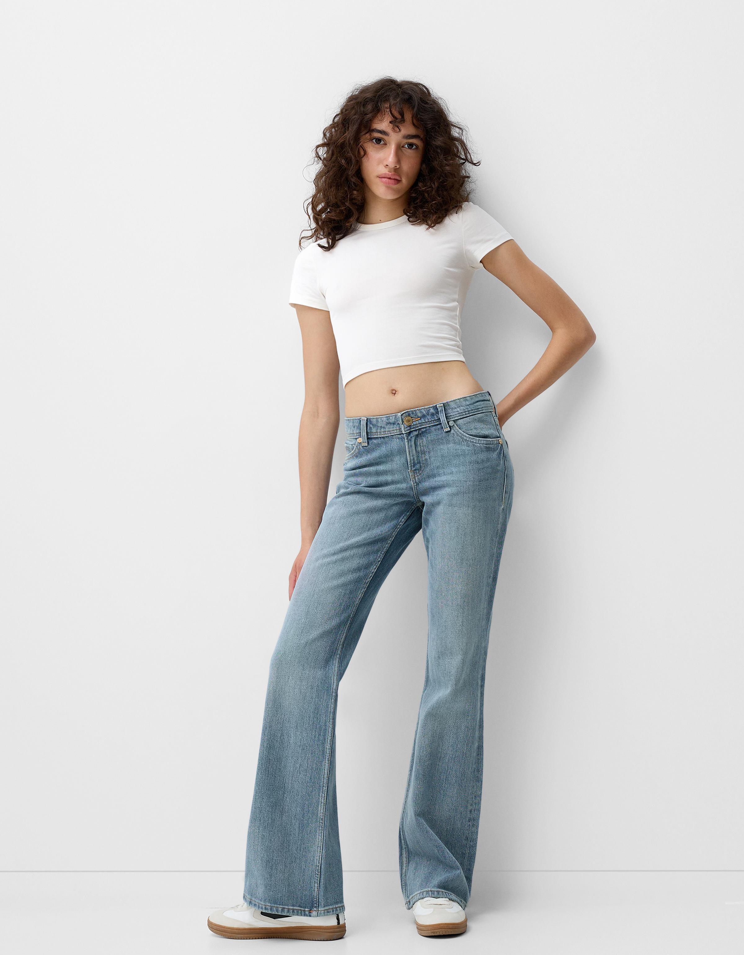 Bershka shops straight cropped high waist jeans