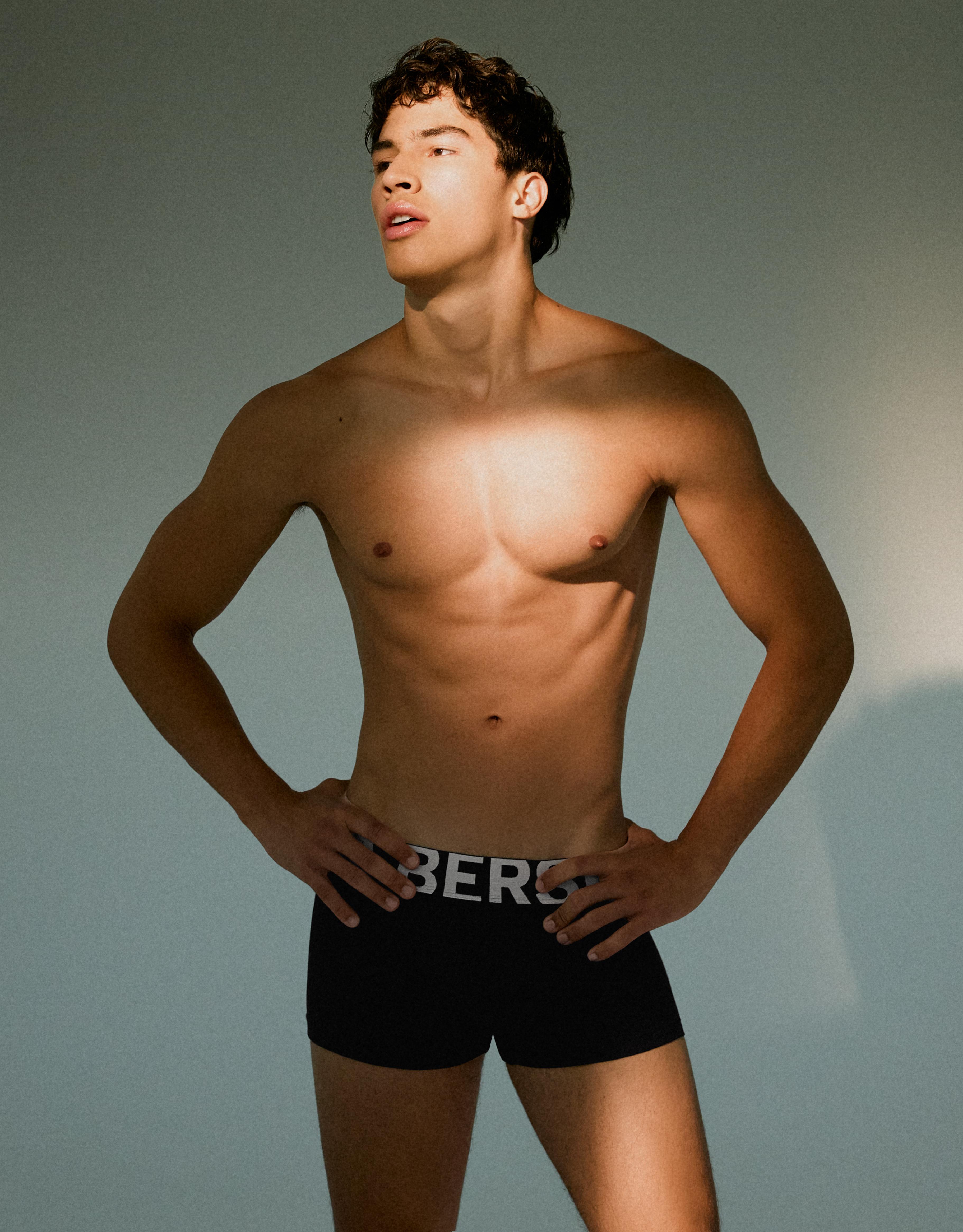 Bershka Pack 3 Boxer Cintura Ancha Hombre Gris Oscuro