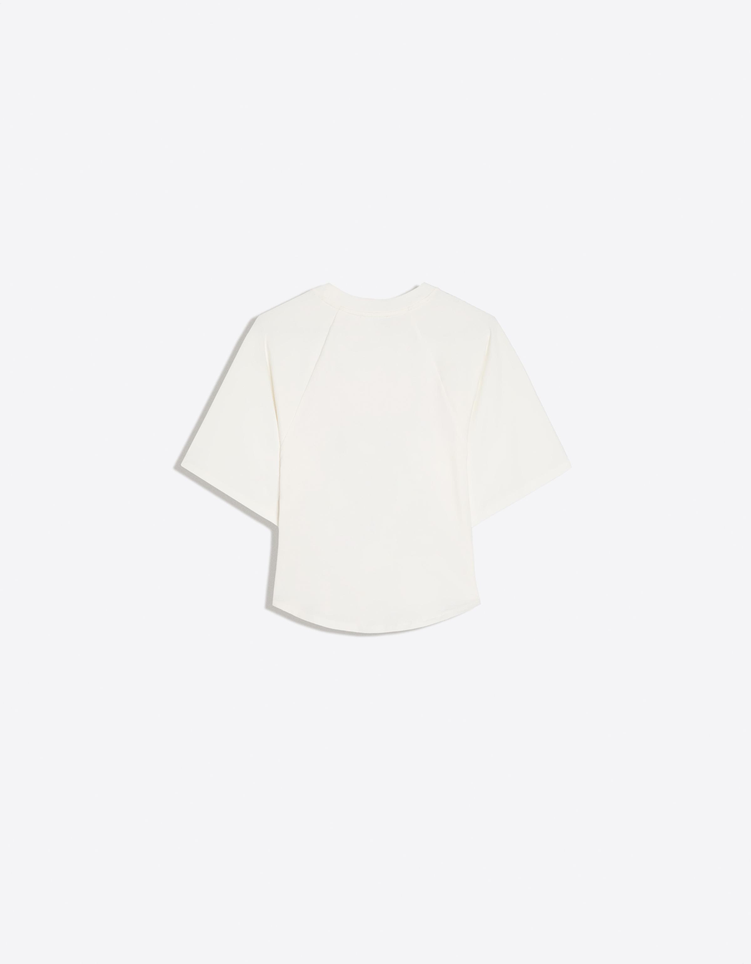 Corset-effect print T-shirt — Off white