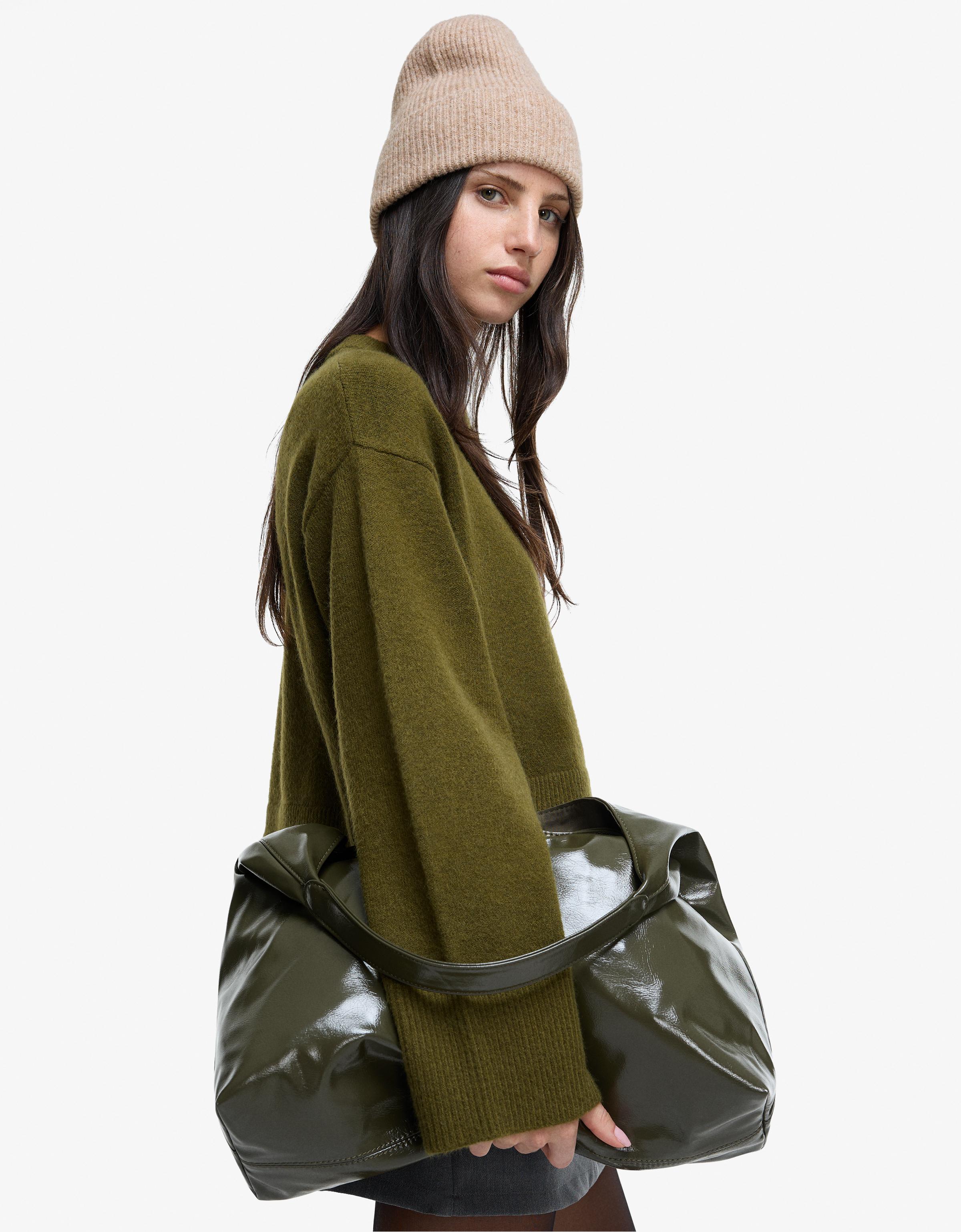 Bershka Basic Beanie Damen Sandfarbe