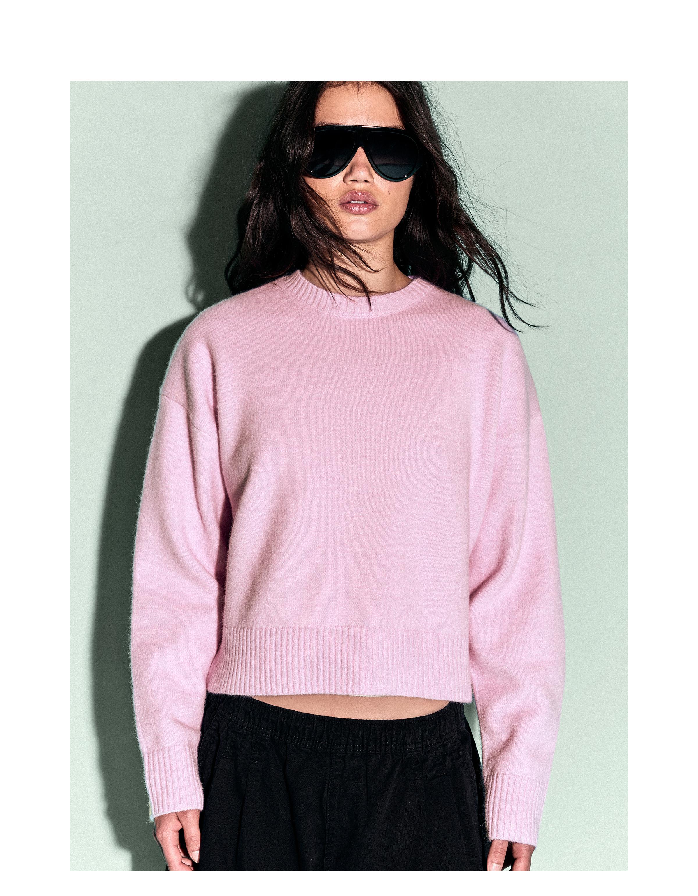 Round neck jumper — Pink