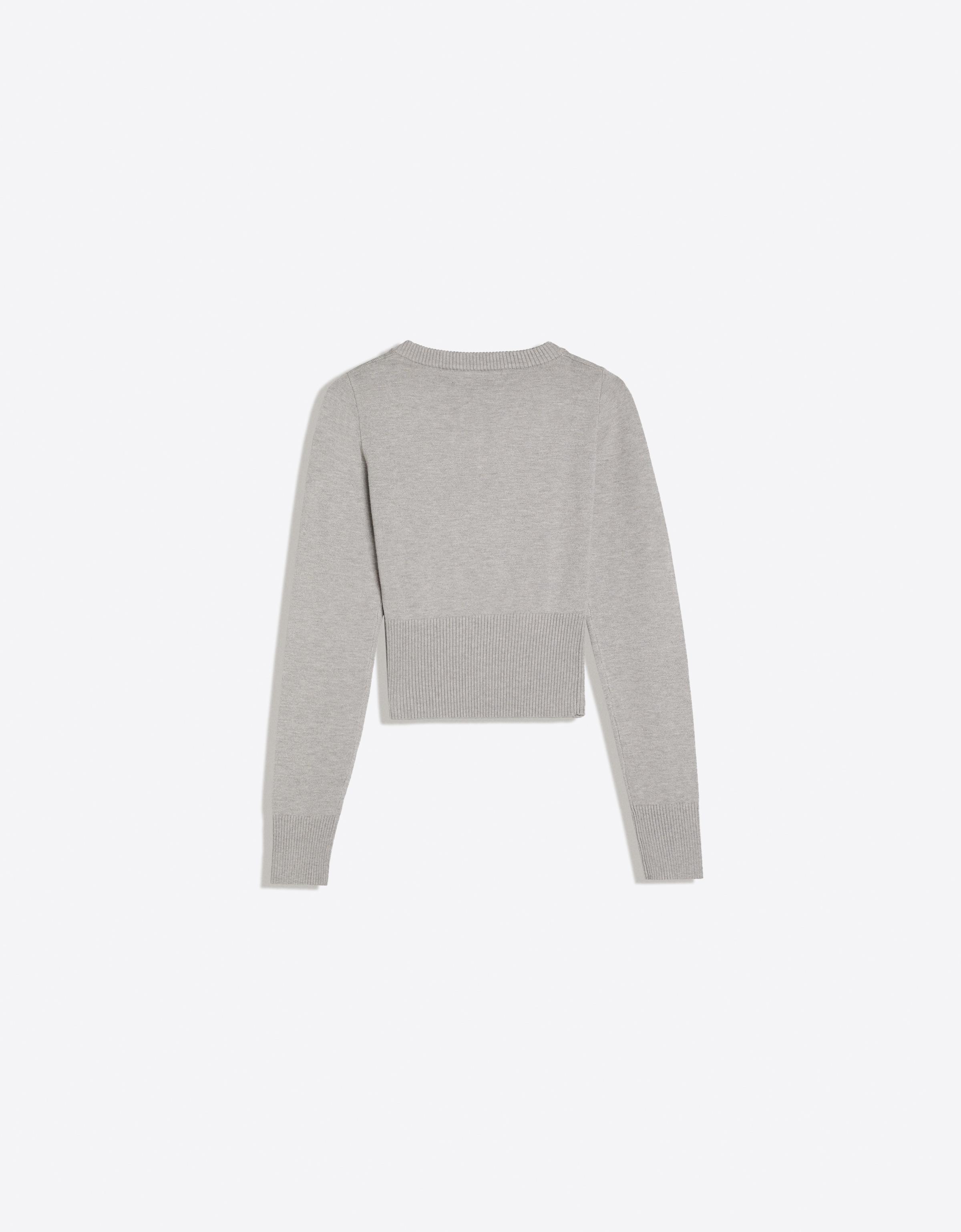 Embroidered V-neck jumper — Grey