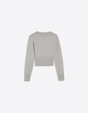 Embroidered V-neck jumper — Grey 6