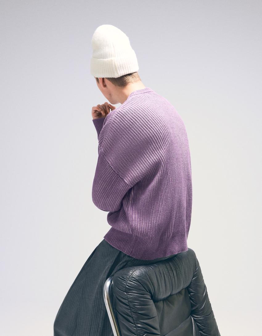 Printed sweater-Violet