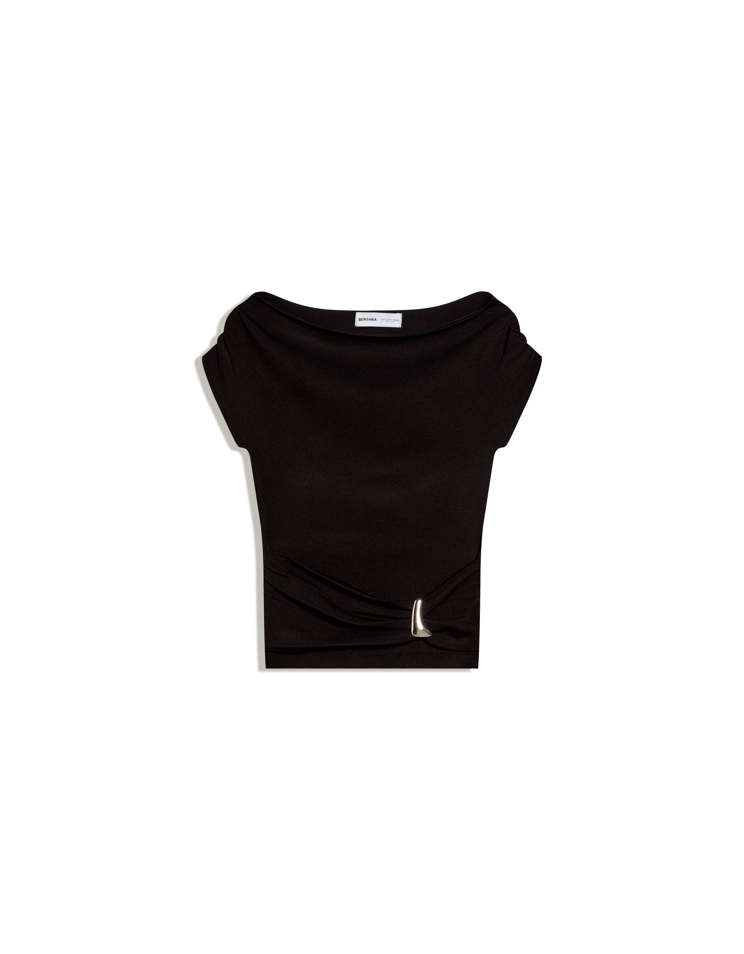 Asimetrik kemerli tişört - Görsel 21