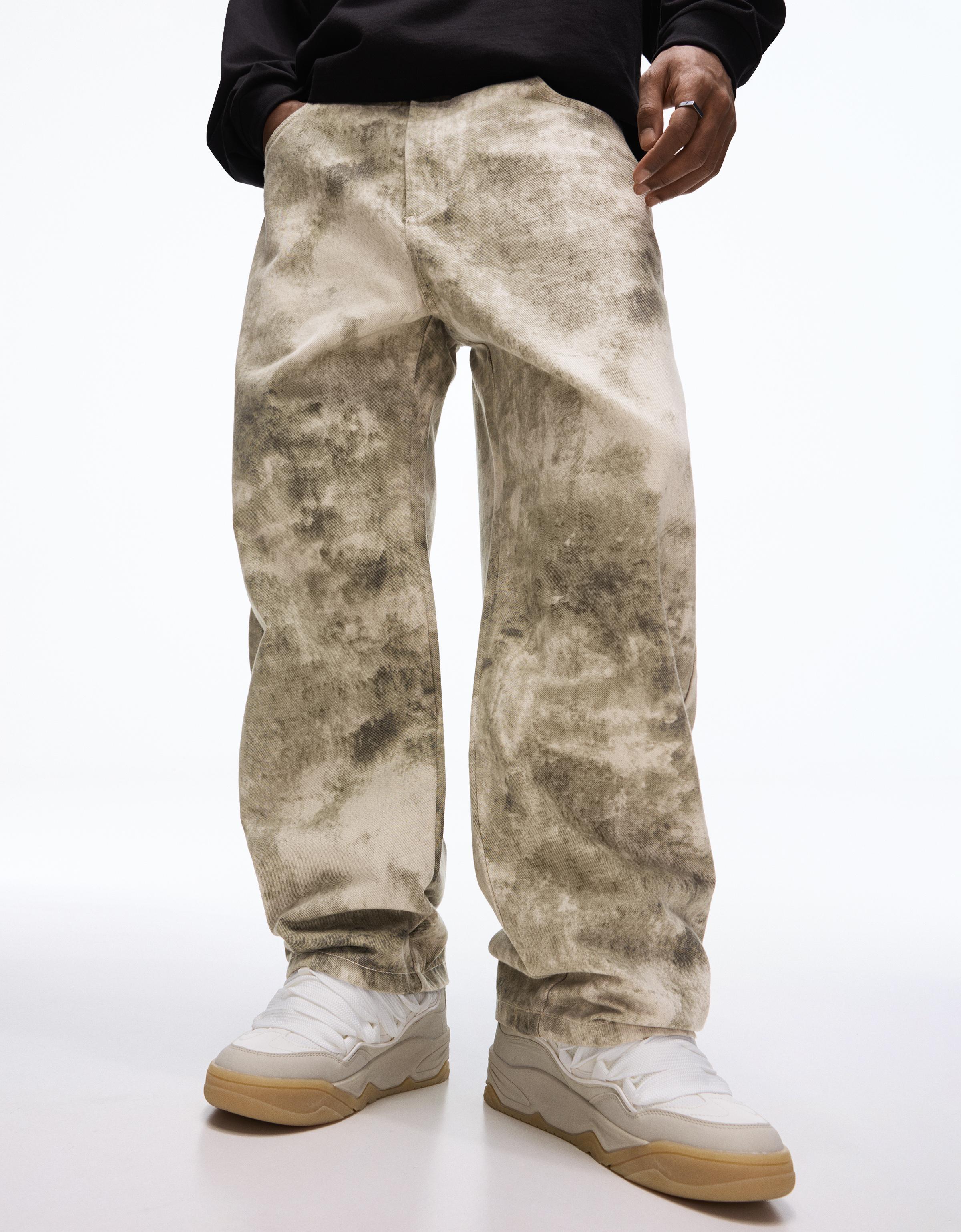 Baskılı super baggy fit pantolon - Görsel 25