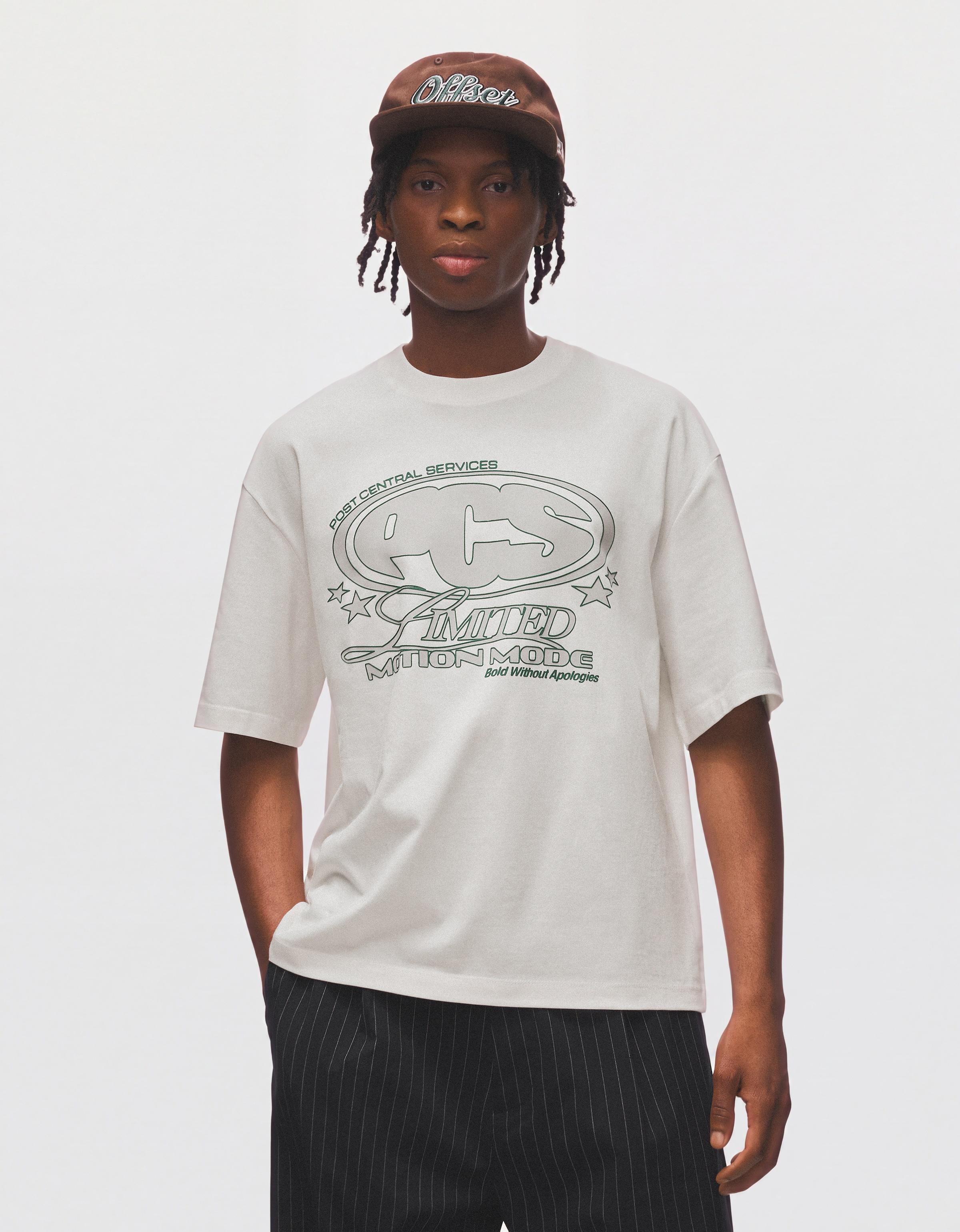 Short sleeve boxy print T-shirt — White