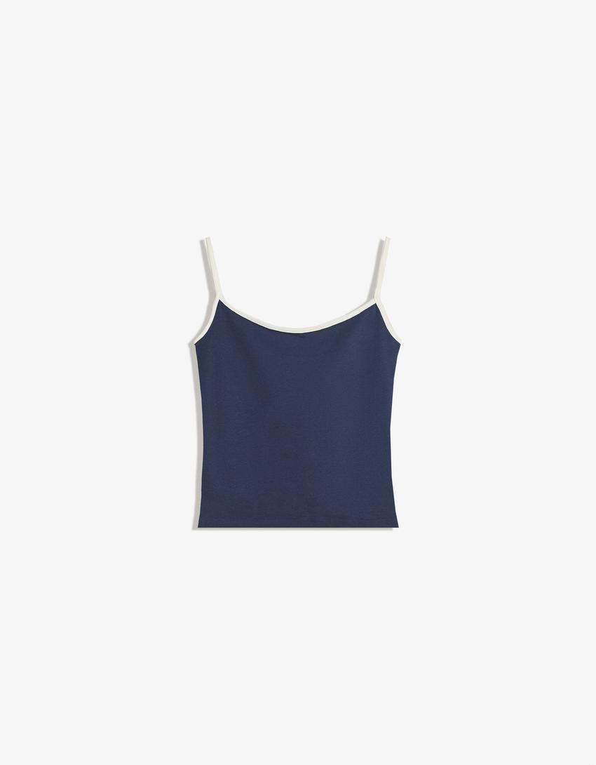 Strappy top-Navy-3