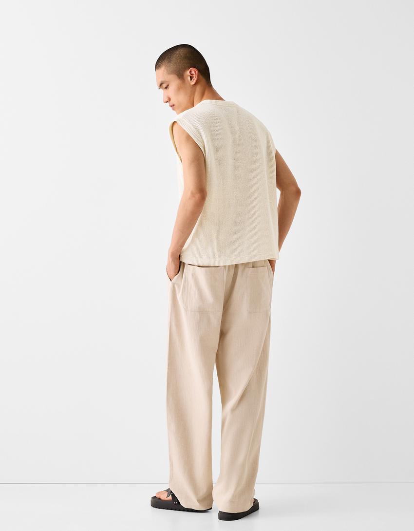 جاكيت فيست ريفي بملمس بارز-كريمي-1