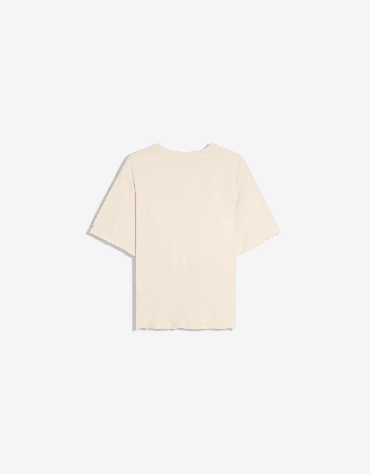 Short sleeve washed print T-shirt — Sand