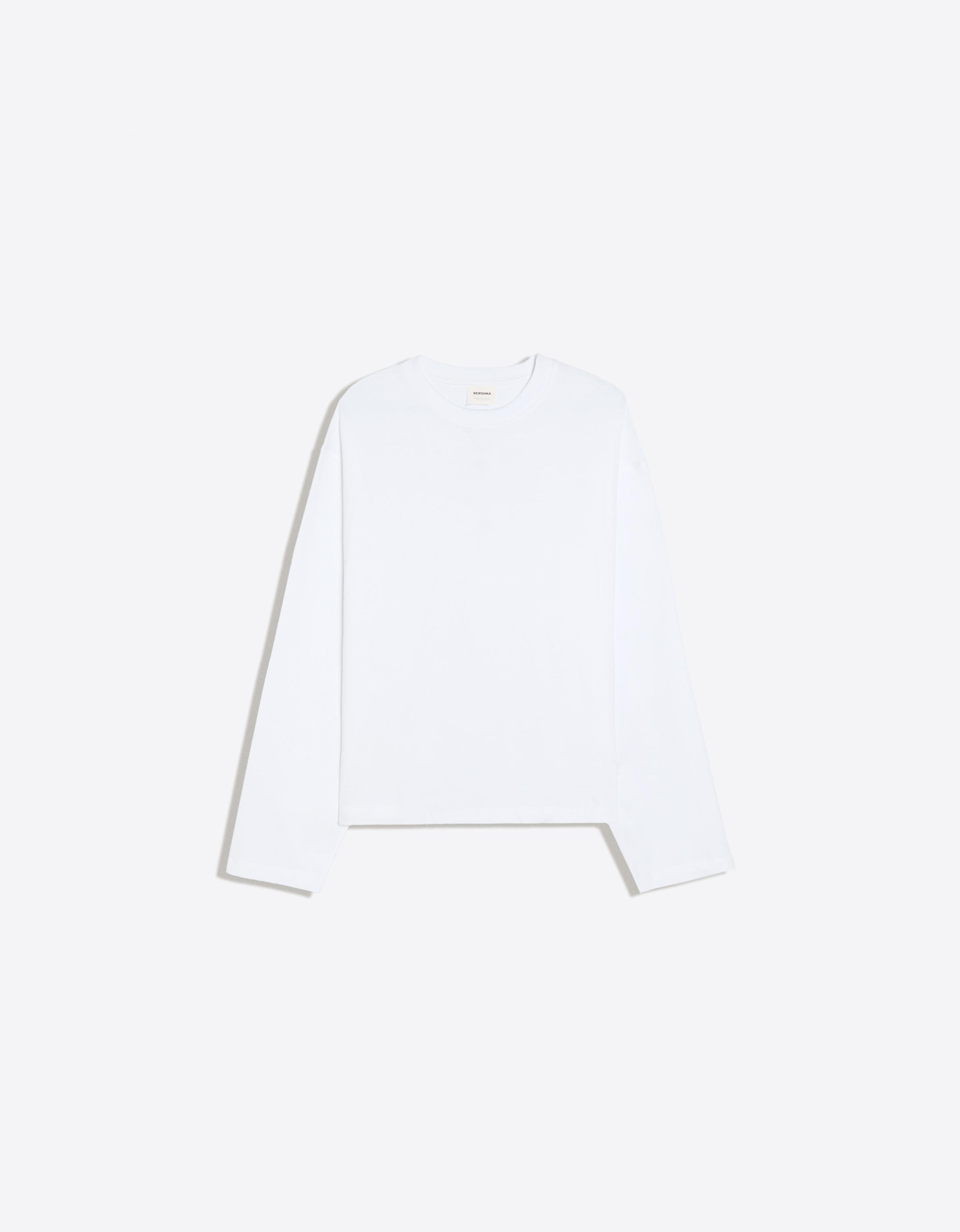 Boxy long sleeve T-shirt — White