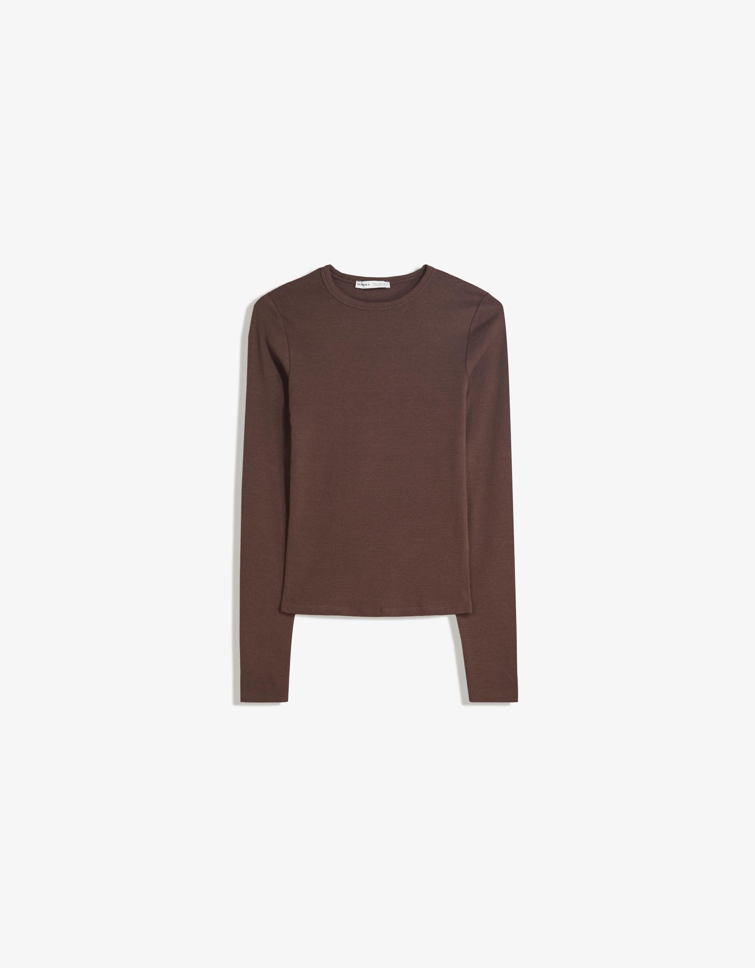 Long sleeve T-shirt — Brown