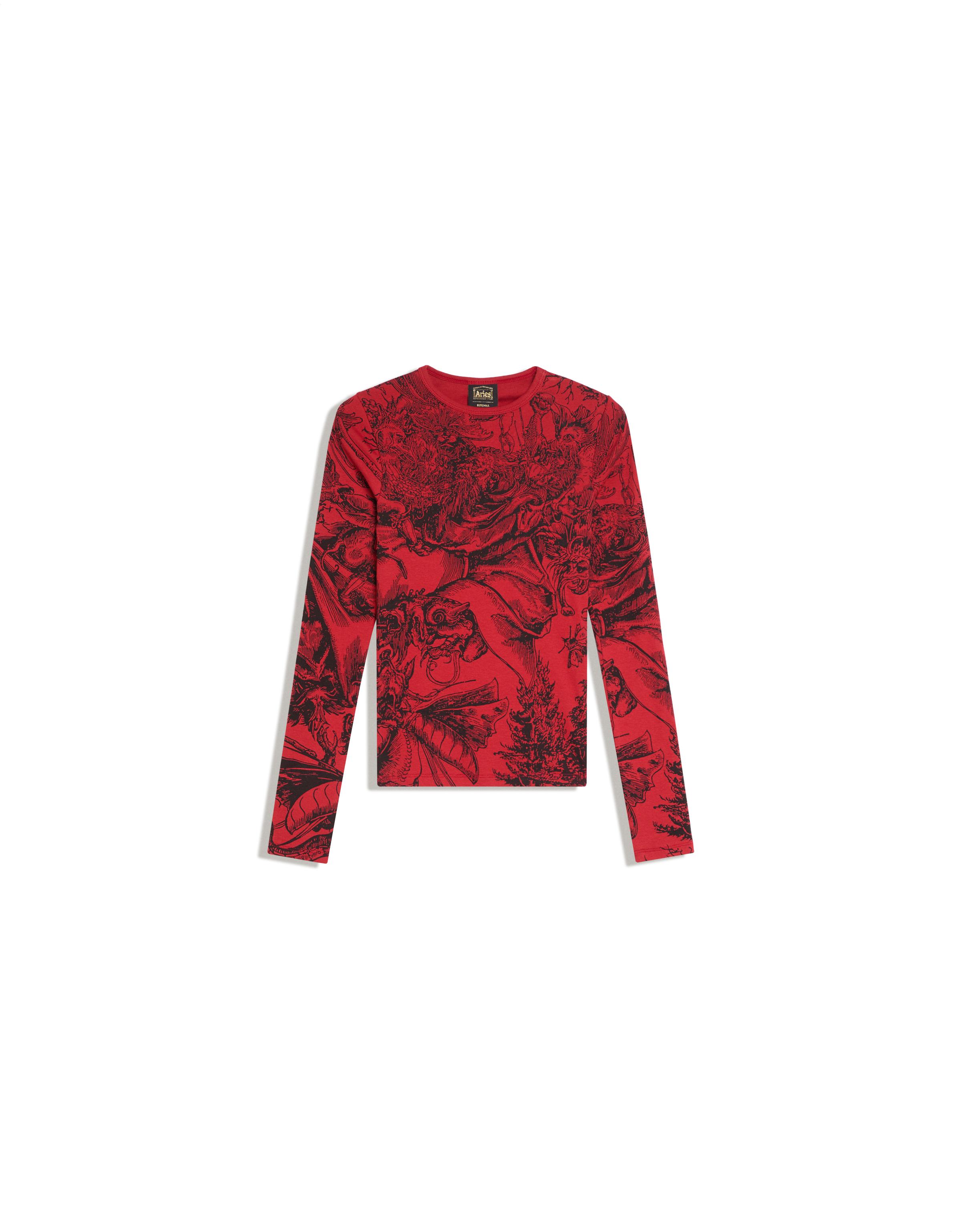 Bershka Uzun kollu fitted ARIES X BERSHKA tişört