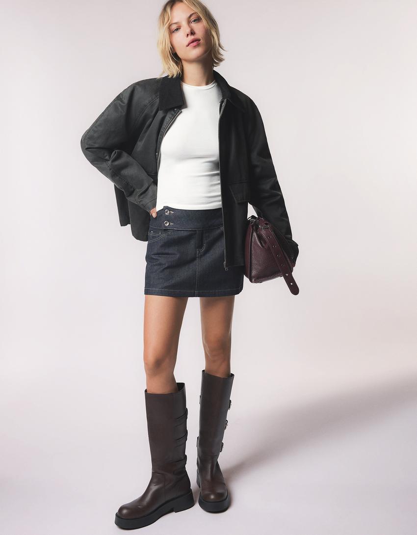 Camiseta manga curta colo redondo-Branco roto