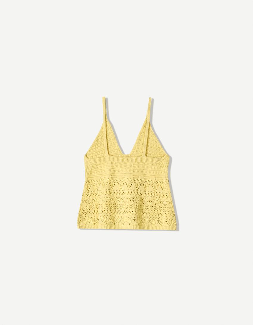 Atasan rajut crochet-Kuning-4