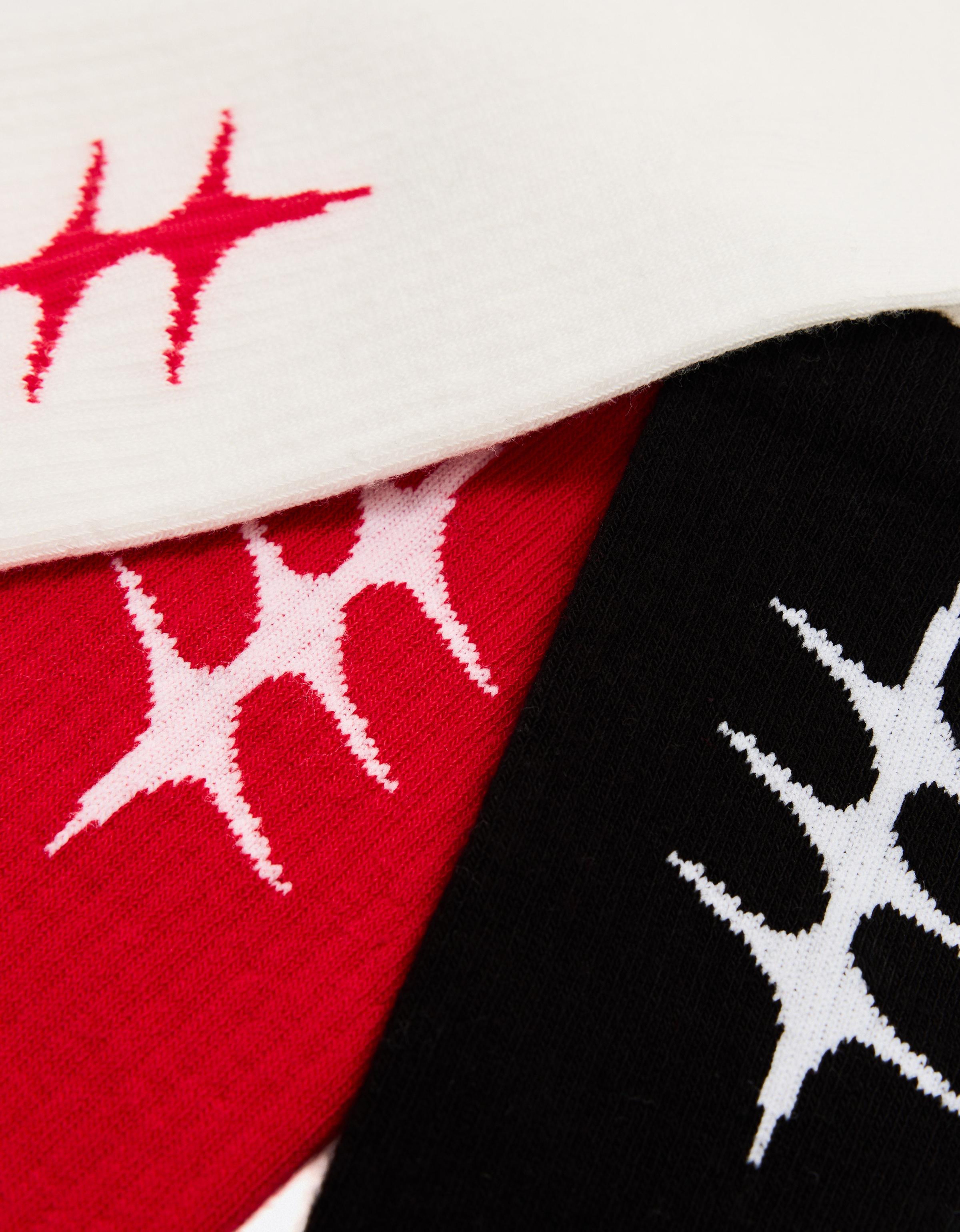 Pack of 3 assorted star socks — Red