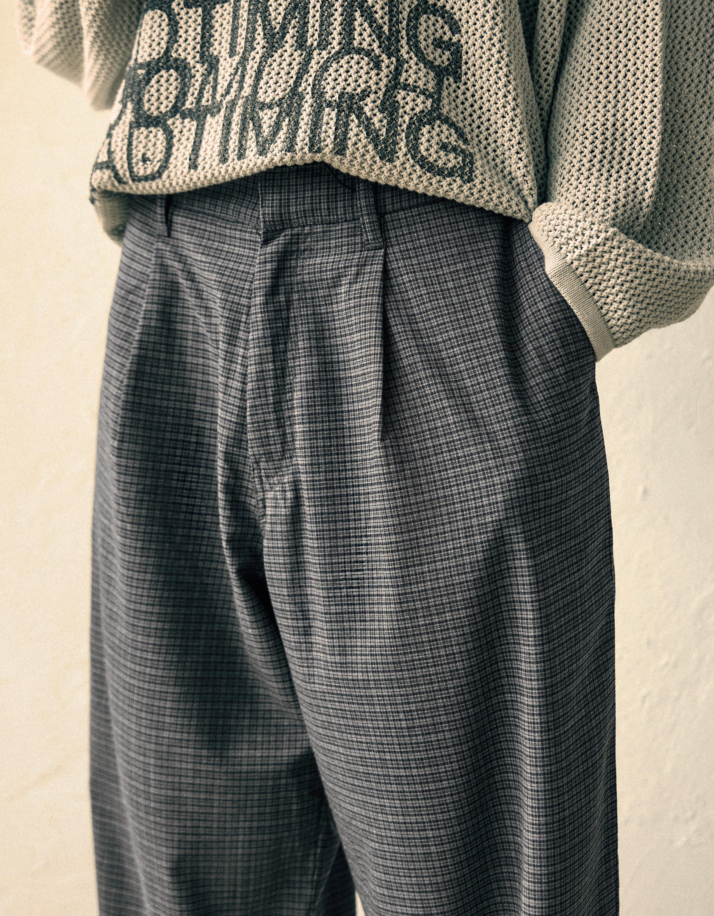 Baggy checked trousers — Mixed gray