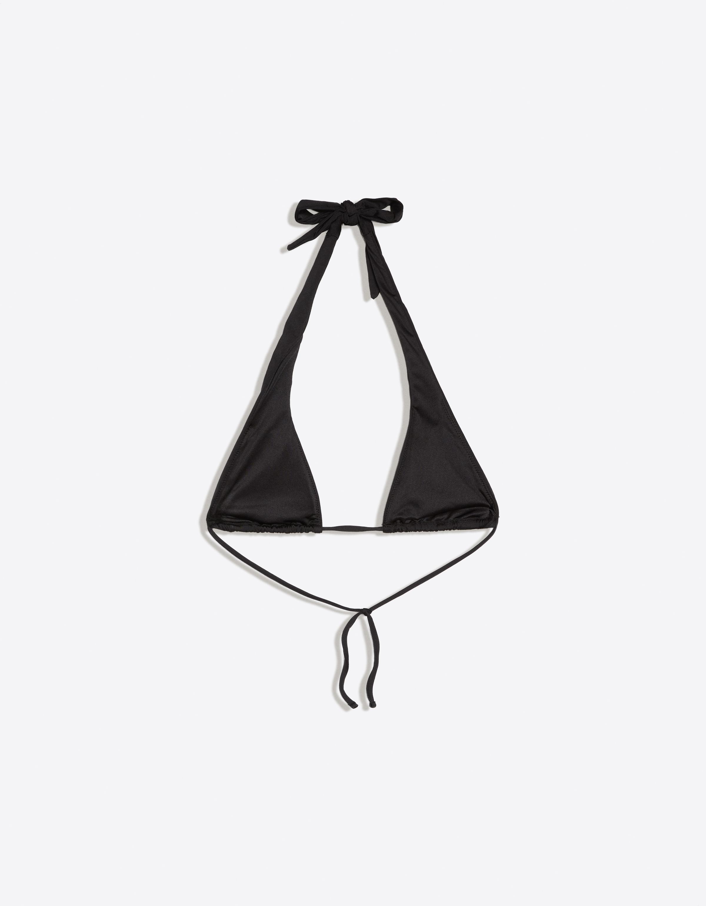 Eyelet halter bikini top — Black