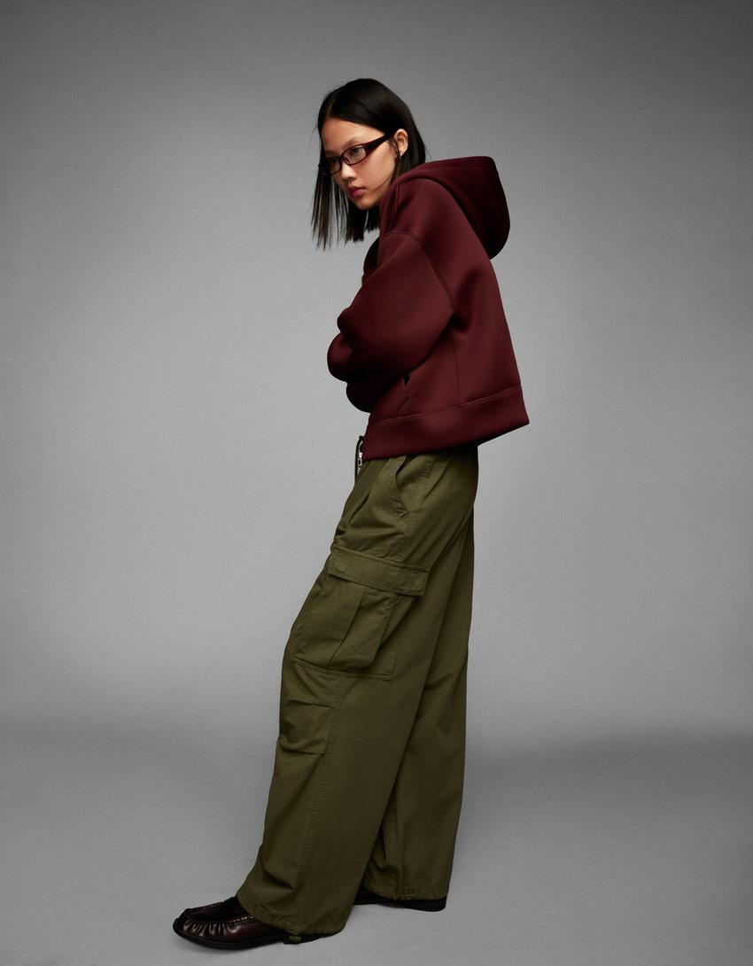 Parachute cargo trousers-Khaki-0