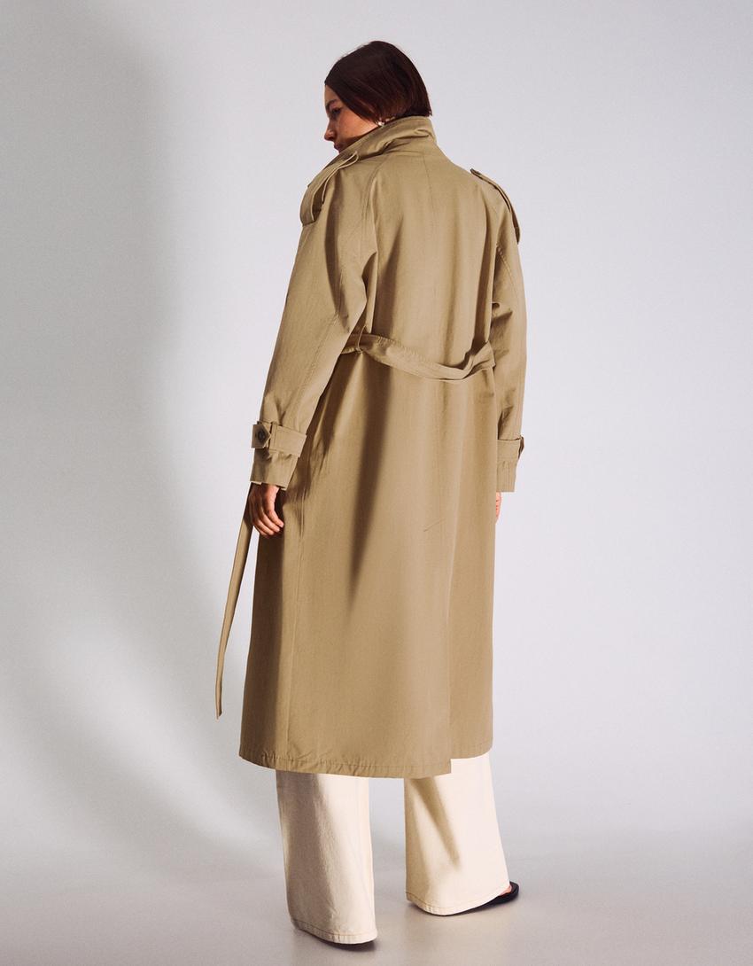 Trench long ceinturé-Sable