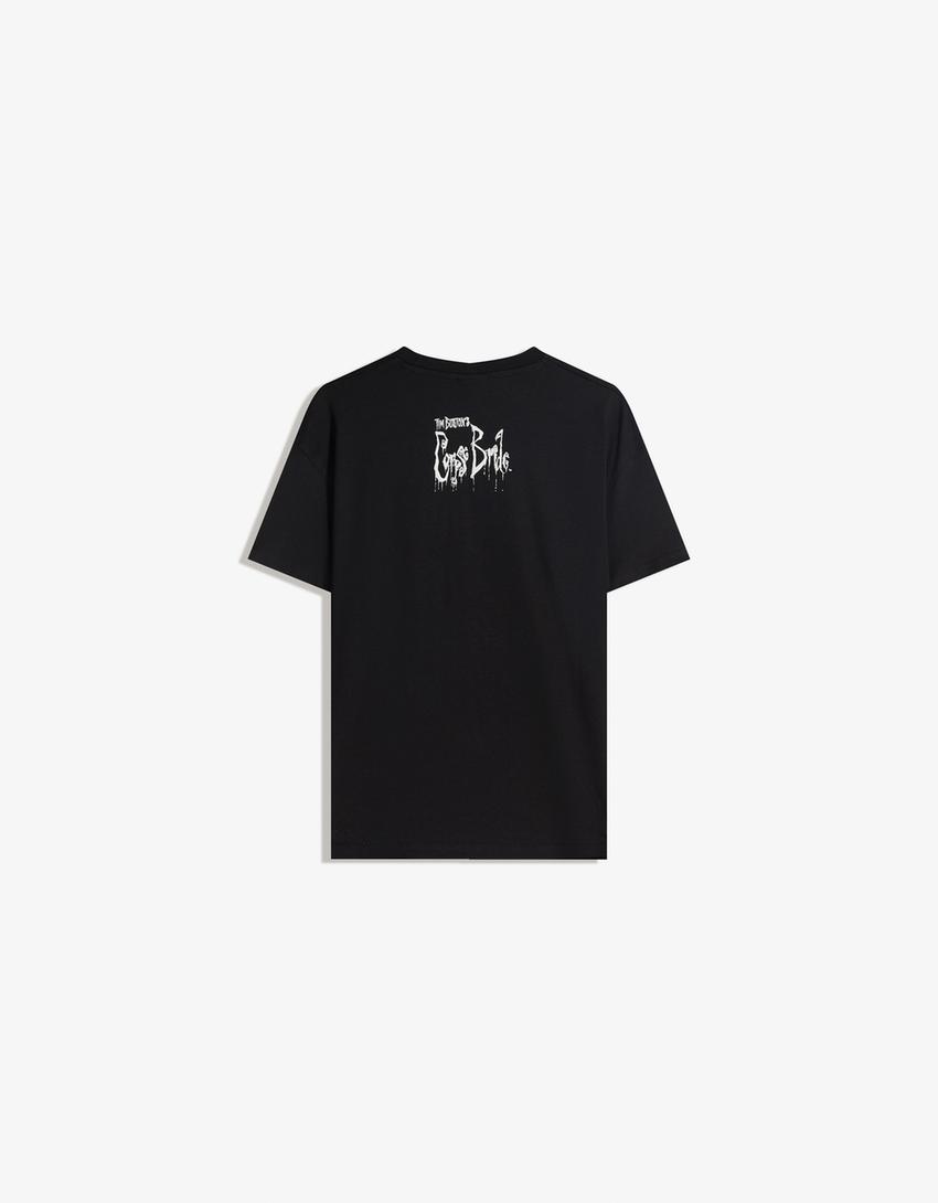 Camiseta Corpse Bride manga corta print-Negro