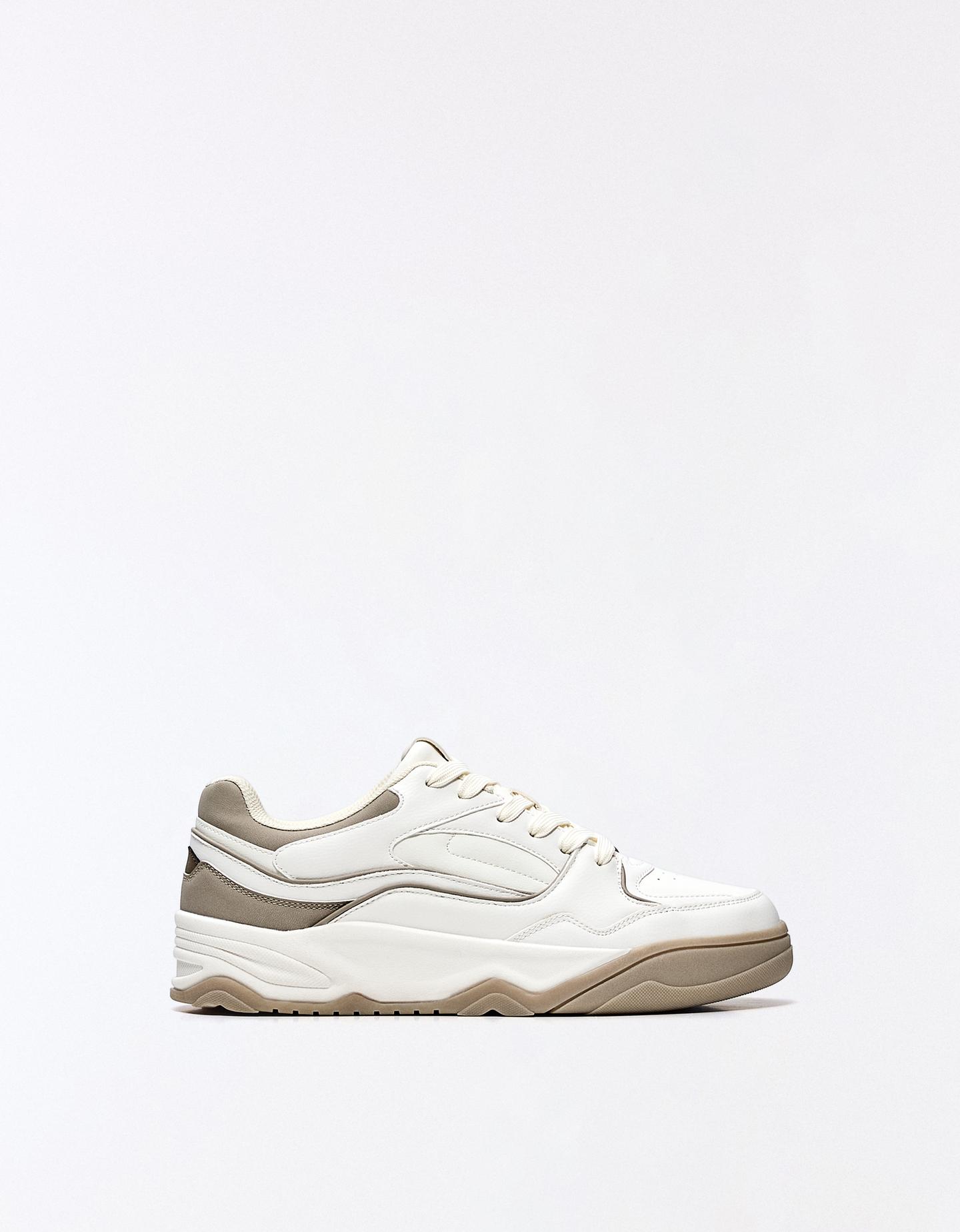 Bershka Sneakers Street Suola Spessa Uomo 43 Bianco