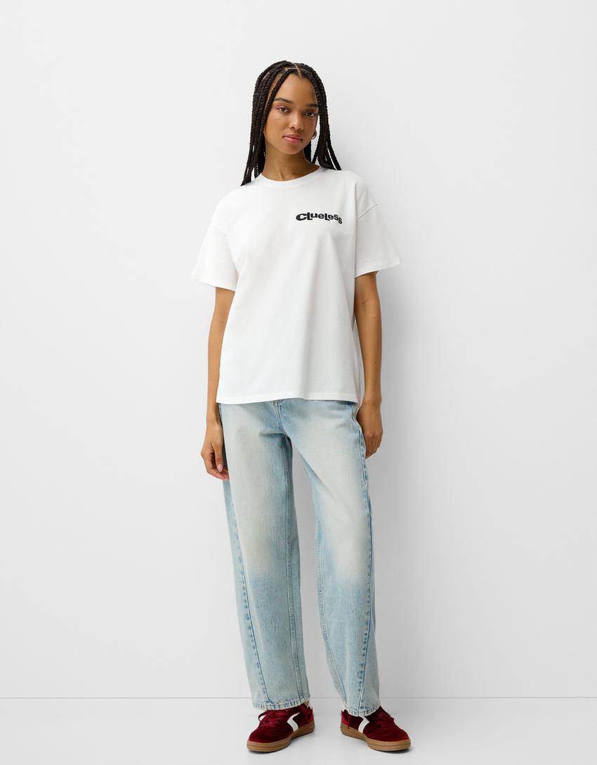 تيشرت كلوليس بأكمام قصيرة-أبيض مطفي-3