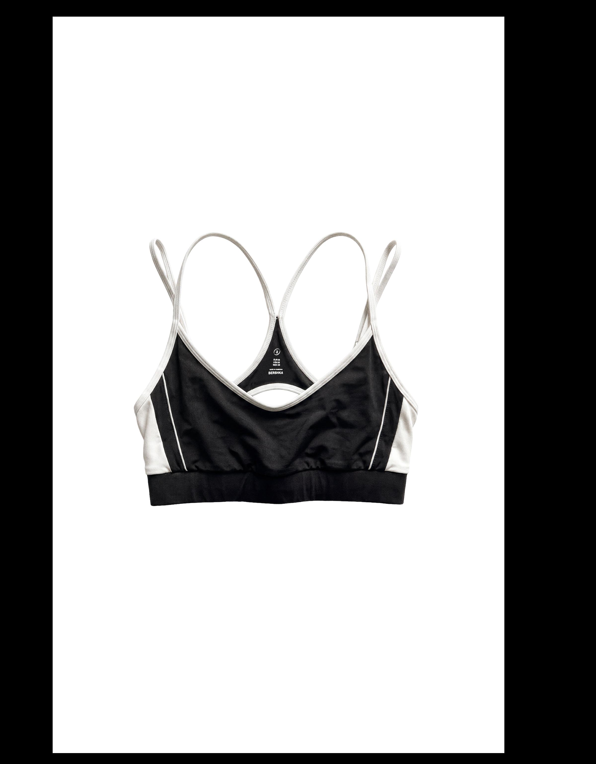 Breathable & Quick Dry contrast technical fabric top — Black