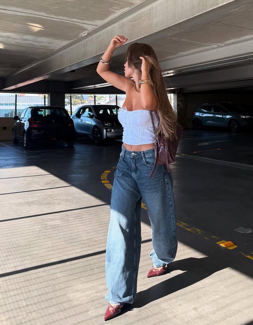Jean barrel wide leg-Bleu-0