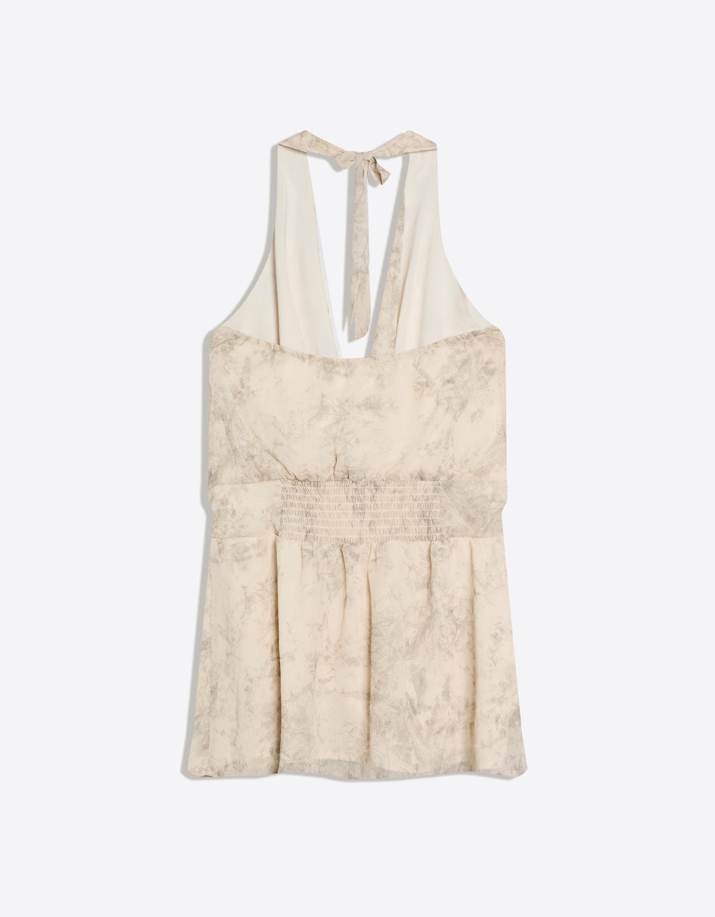 Kruvaze halter mini elbise - Görsel 7