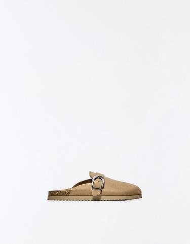 Clogs with buckle detail — TAUPE 1
