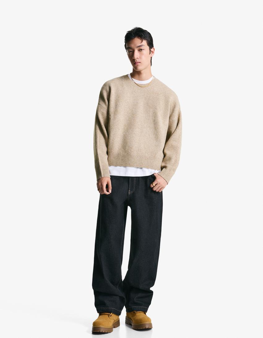 Cropped jumper-Camel-3