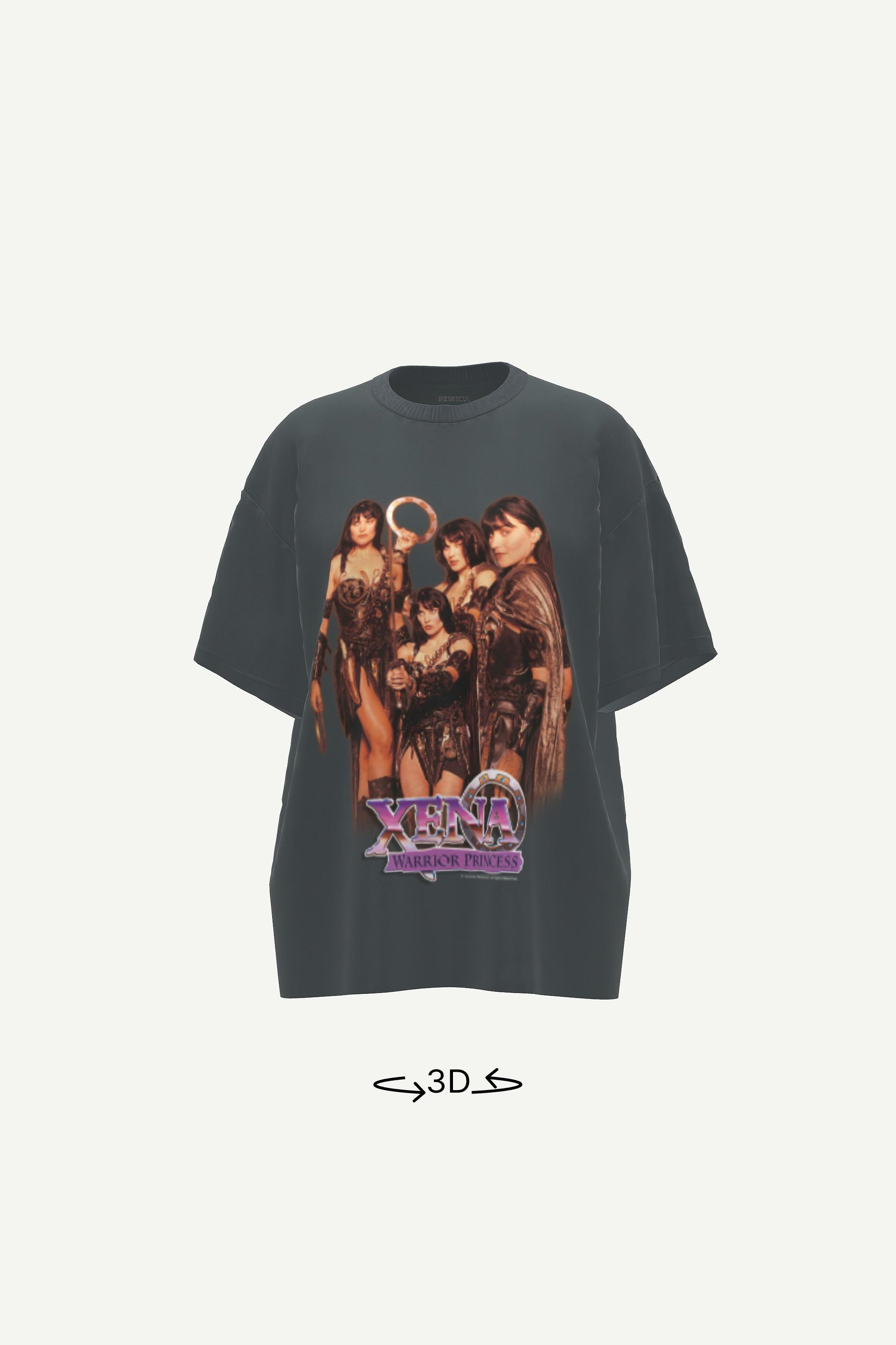 Majica kratkih rukava Xena The Warrior Princess-Tamnosiva-0