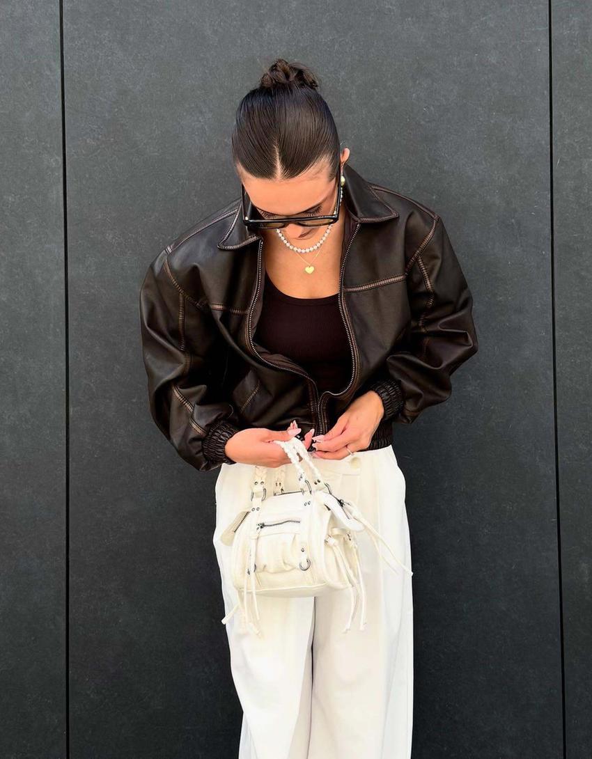 Mini bowling bag-Cream