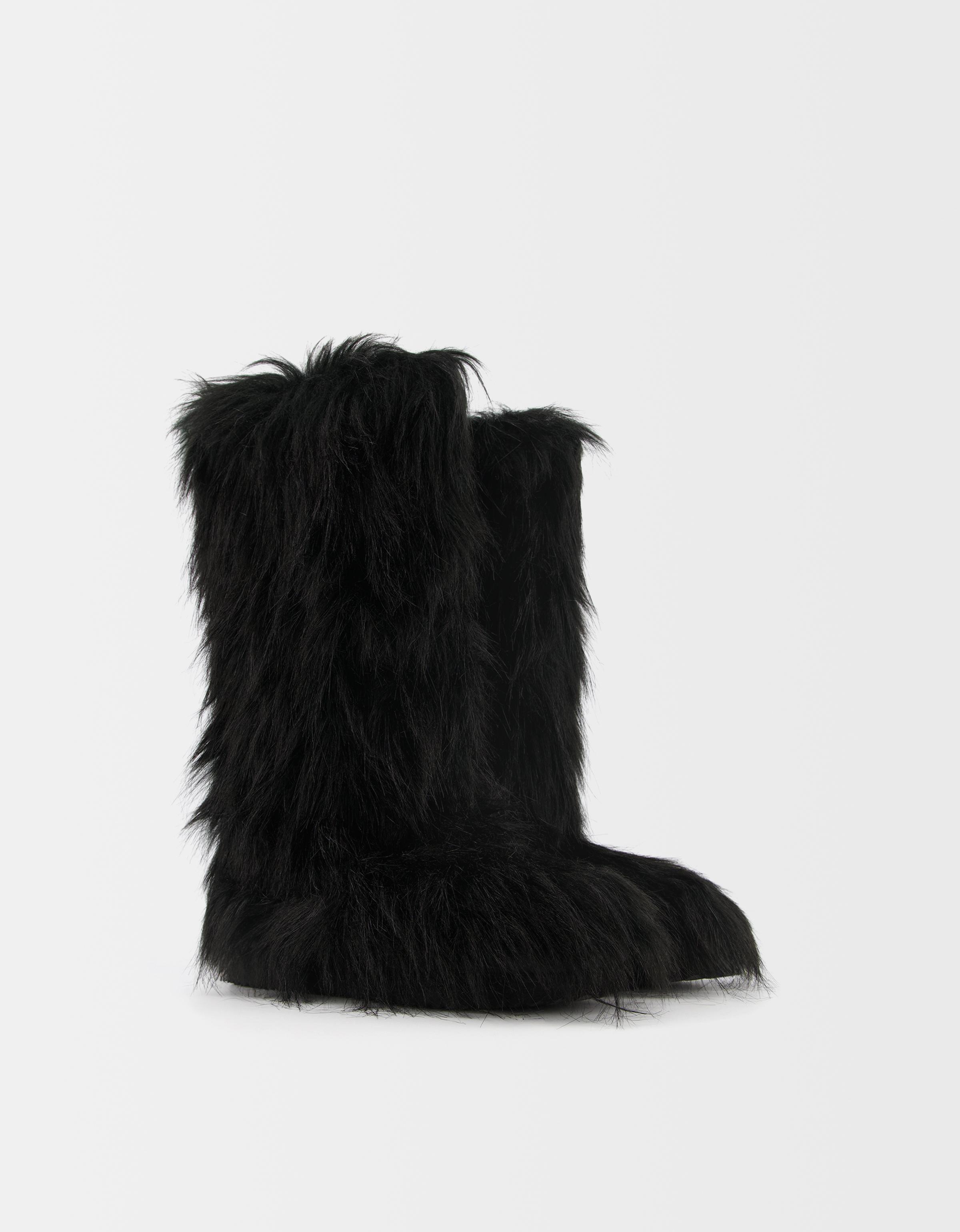 Flat fur boots best sale