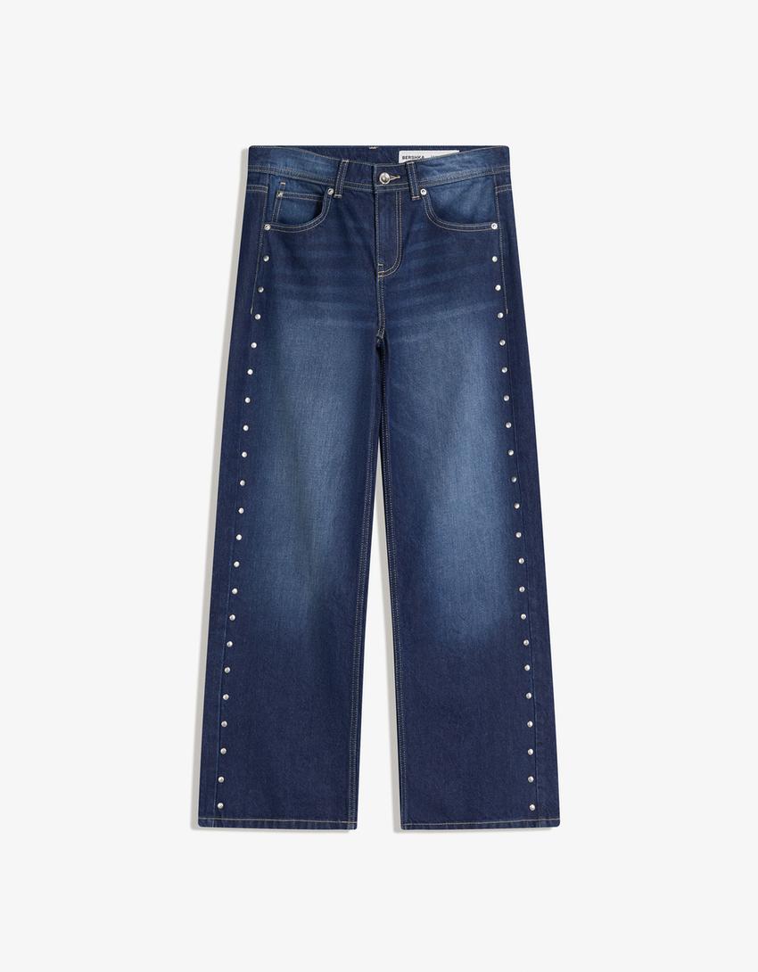 Baggy jeans with stars and studs-Blue