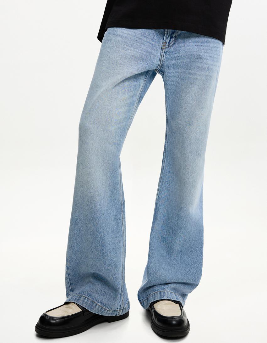 Jeans-Schlaghose-Ausgewaschenes Blau-2