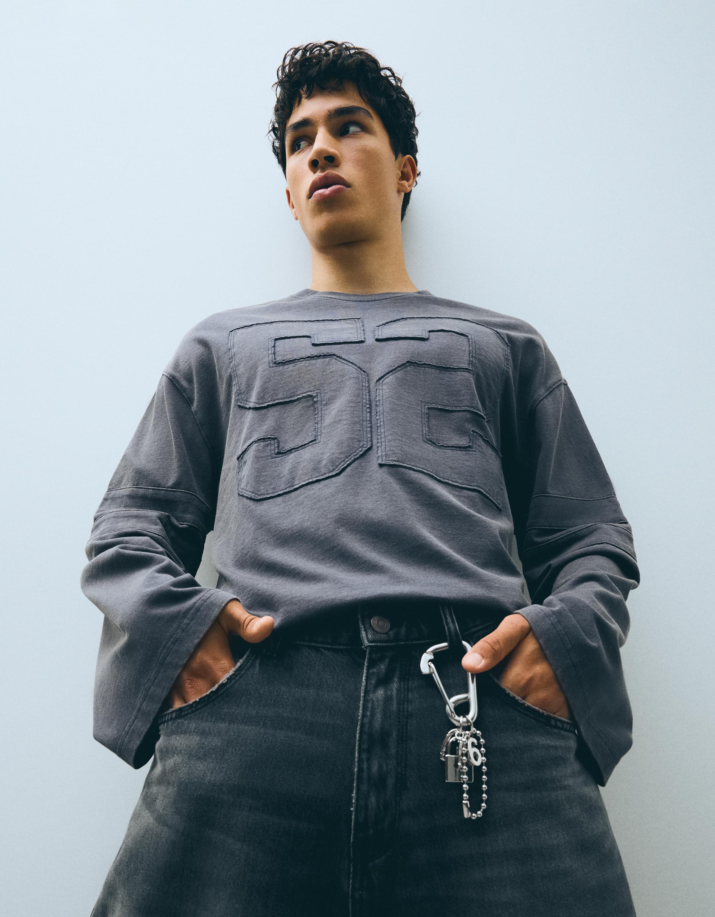 Bershka Llavero Candado Hombre Plata