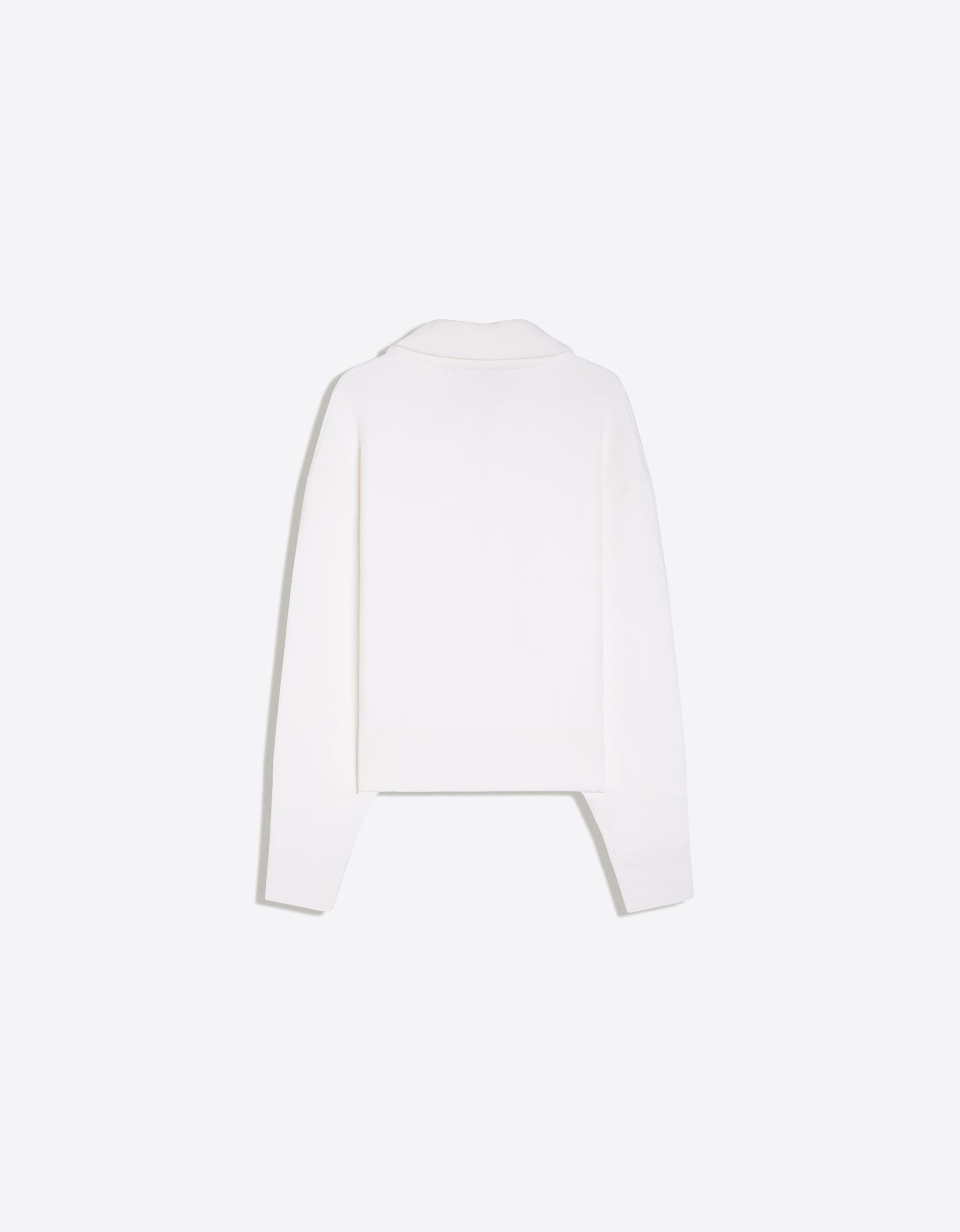 Boxy knit zip jacket — Off white