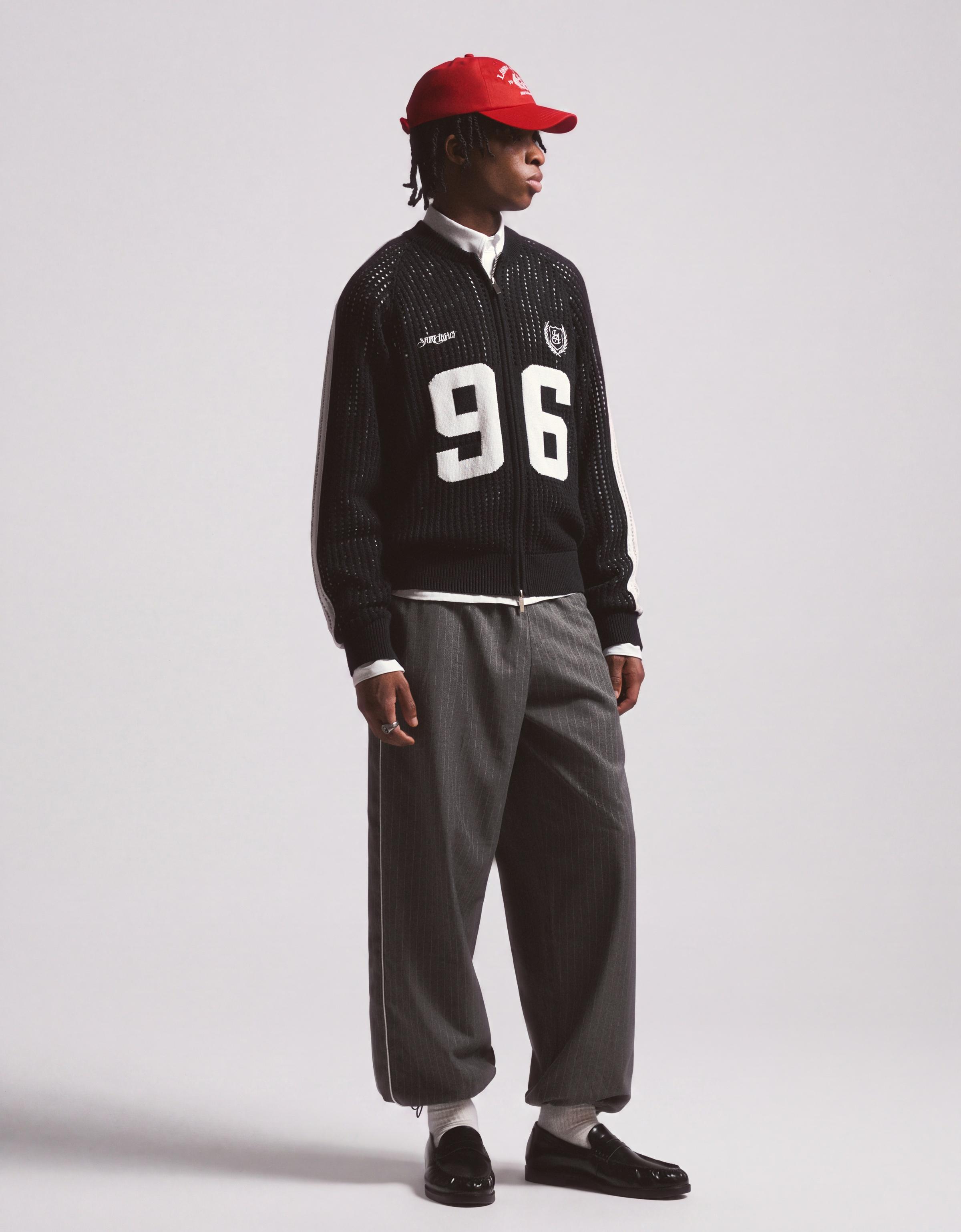 Retro mesh zip-up jacket — Black