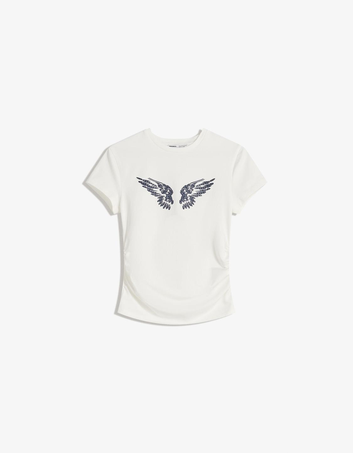 Short sleeve T-shirt with studded print