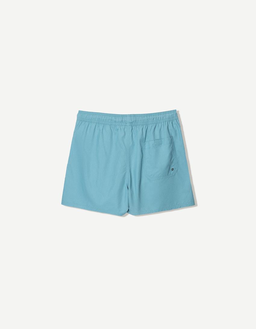 Plain swimming trunks-Turquoise