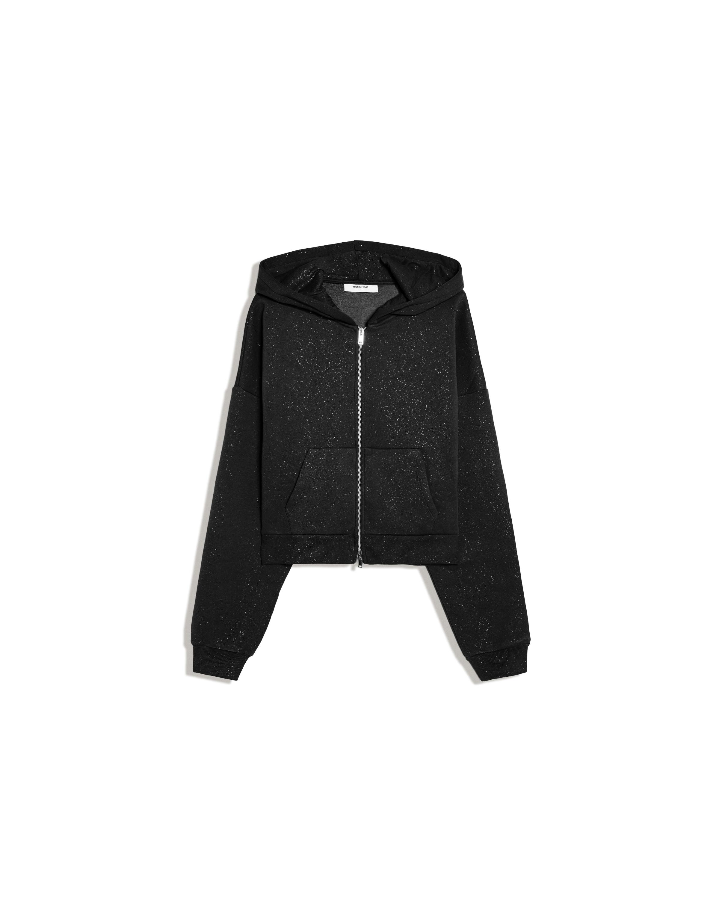 Rhinestone hoodie — Black