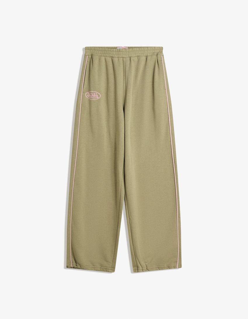 Pantalon Von Dutch en molleton imprimé-Kaki-4